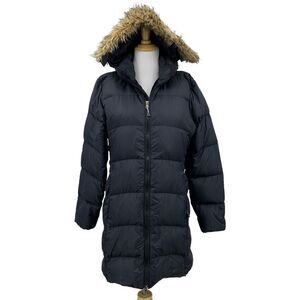 Mountain Hardwear Jacket Women S Small Black Down Full Zip Faux Fur Hoodie Parka
